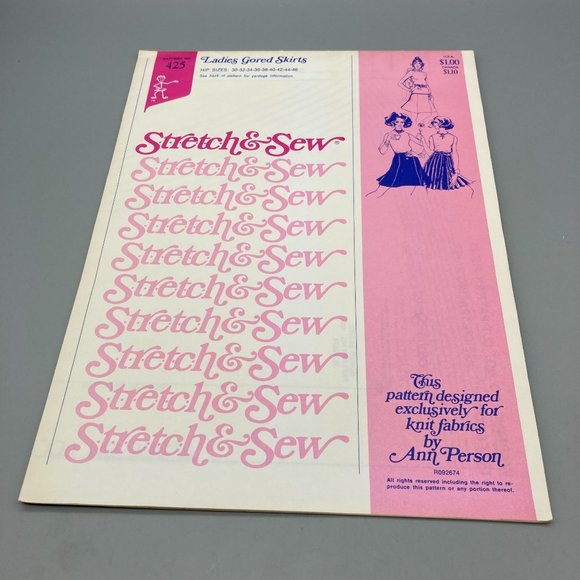 UNCUT Vintage Sewing PATTERN Stretch and Sew 425 by Ann Person, Ladies 1974 Gore - Picture 1 of 2